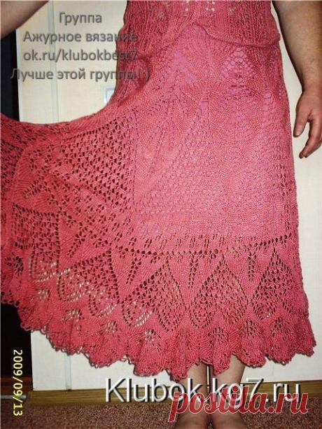 Разлетелись крылья лебедя - сарафан - платье спицами | Клубок