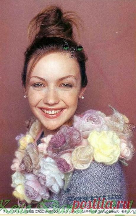 Изящные украшения на шею из вязаных цветов | записки вязальщицы | Яндекс Дзен