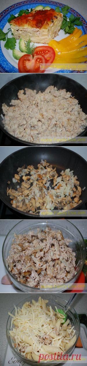 Запеканка из макарон с фаршем - Кулинарные рецепты
