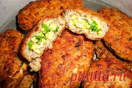 Гречневые зразы с куриным филе,зеленым луком и яйцом....