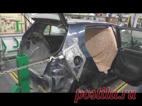 Фольксваген Гольф, переделка после горе мастеров. Body repair after an accident.