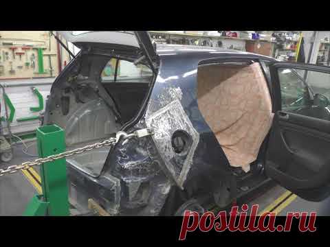 Фольксваген Гольф, переделка после горе мастеров. Body repair after an accident.