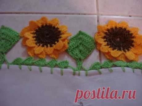 Orilla Tejida Girasoles Parte 2 de 2