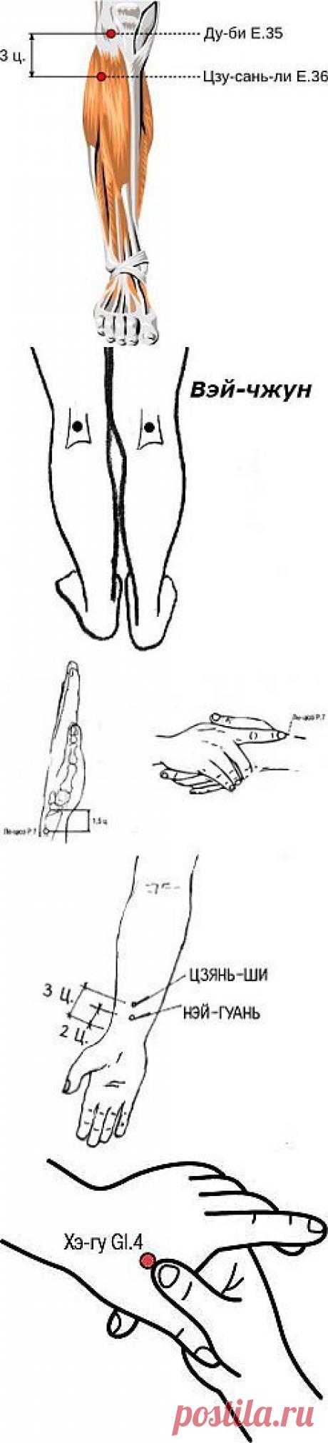 Полезные биологически активные точки. Четыре общие точки Сы Цзун Сюэ.