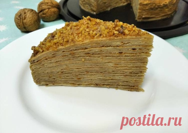 Торт блинный Капучино

Ингредиенты
4 шт Яйцо куриное (4 желтка для крема 4 белка для блинов)
2 ст. л. Кофе натуральный
1 л Молоко (500 мл для крема 500 мл для теста)
250 мл Вода
350 г Мука (2 ст. л. для крема, остальное для теста)
3 ст. л. Масло подсолнечное
5 г Ванильный сахар
275 г Сахар (150 г для крема 125 г. для теста)
1.5 ч. л. Соль
200 г Грецкие орехи
Как приготовить
Для крема: желтки с сахаром взбиваем венчиком или миксером, пока масса не посветлеет.

Добавляем сол...