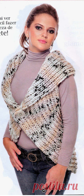 Тита Карре Иглы и Вязание: Жилет круглый в трико с рецепт