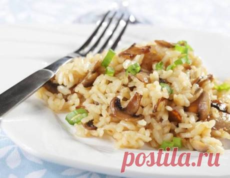 Рис с грибами и лукомпореем - рецепт приготовления с фото от Maggi.ru