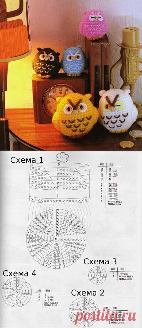 Совята амигуруми / Вязаные игрушки / В рукоделии