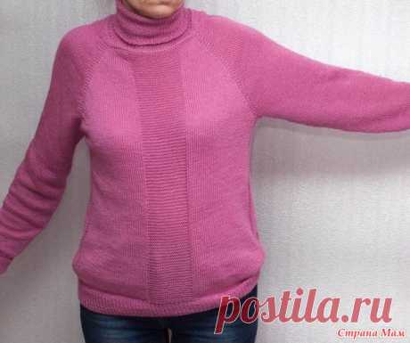 Повседневный свитер регланом сверху - Вязание - Страна Мам