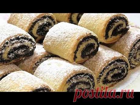 МИНИ - РУЛЕТИКИ С  МАКОМ. Быстрая бездрожжевая выпечка