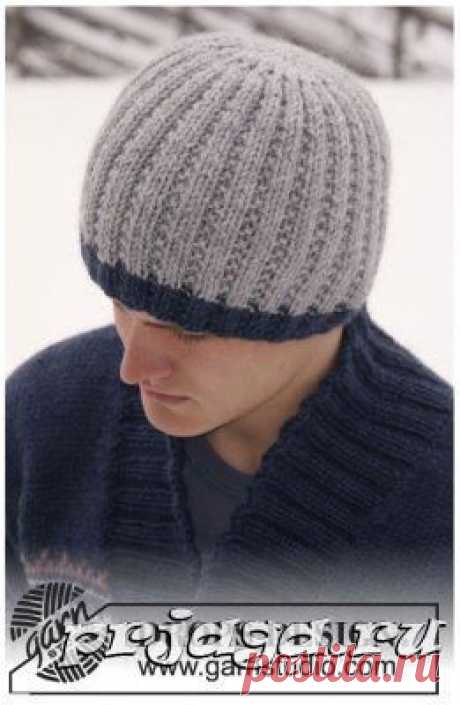 Вязание спицами, мужские шапки DROPS