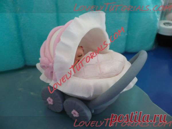 МК лепка "коляска" -fondant Stroller cake topper tutorial - Мастер-классы по украшению тортов Cake Decorating Tutorials (How To's) Tortas Paso a Paso