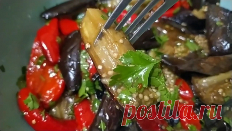 Салат из запеченного перца и баклажана | ПРОСТЫЕ РЕЦЕПТЫ С АНЕЙ | Дзен