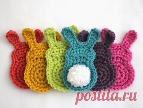 Крючком Кролик Силуэт Аппликации-Повторите Crafter Меня