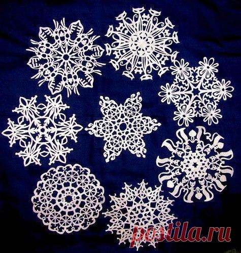 Подборка красивых снежинок из бумаги.