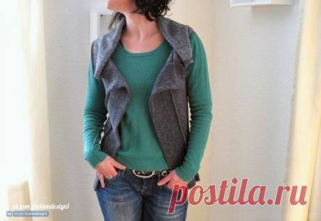 Оригинальный жилет простой в пошиве — Сделай сам, идеи для творчества - DIY Ideas