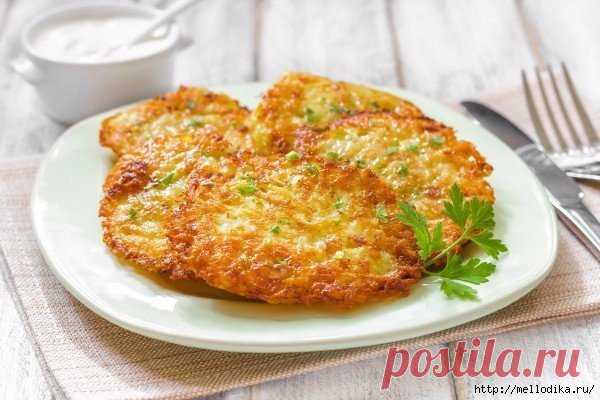 Дранички с ветчиной, сыром и зеленью