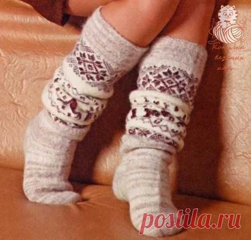 Гольфы с оленями, вяжем спицами Обожаю уютные гольфики.