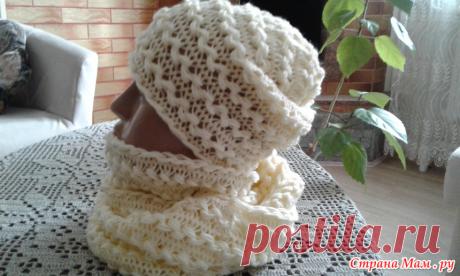 Вязание на вилке. Шапка + снуд.