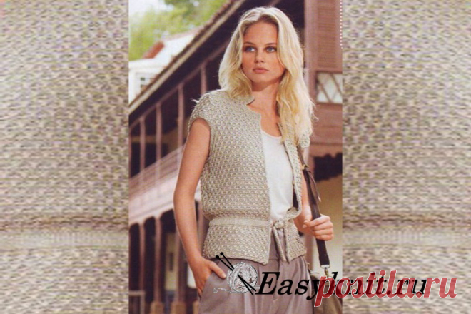 Бежевый жакет спицами. | EasyKnit.ru