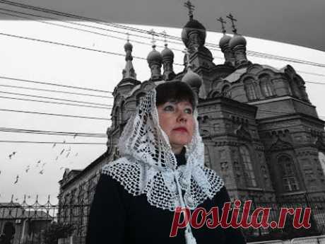 Ниспадающий платок. Косынка - капюшон для Храма крючком. Вяжем вместе. Дубль 2, в белом! 1 - 10 ряд