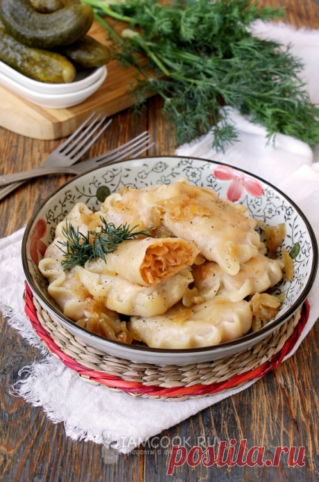 Постные вареники с капустой