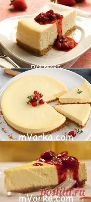Творожный чизкейк с клубничным вареньем
