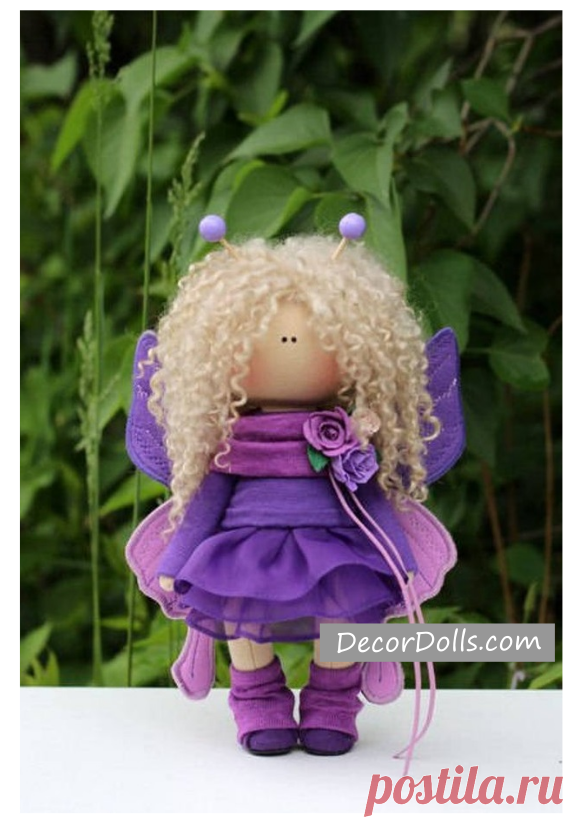 Butterfly Textile Doll, Handmade Tilda Doll, Fabric Soft Doll, Collect – Decor Dolls