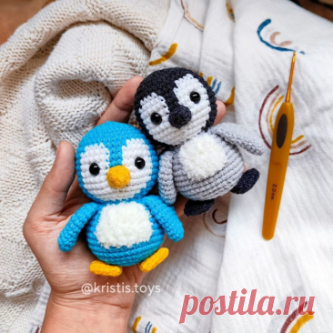Вяжем милого пингвинчика! Он совсем небольшой, около 10 см, так что станет отличным подарком или милым брелоком.&nbsp;Нам понадобится:* Пряжа белого и черного цветов (у меня Alize Cotton Gold, но вы можете взять любую другую).* Крючок подходящего размера (у меня 2.0 мм).* Наполнитель (холлофайбер).* Глазки (у меня...