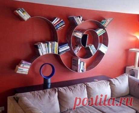 10 полок и держателей для книг в домашней библиотеке