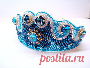 Создаем диадему «Морская царевна» из бисера и кристаллов Swarovski