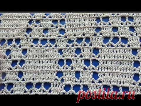 Я связала красивую шторку крючком  Очень простой рисунок