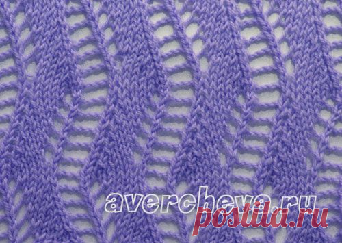 узор спицами 545 ажурная дорожка | каталог вязаных спицами узоров