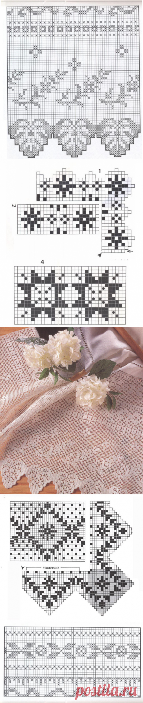 Кружево крючком. Схемы