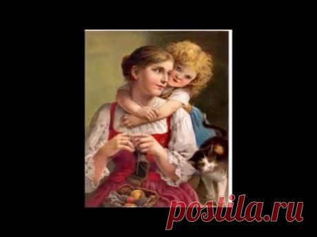 Вязание  в живописи и открытках (ретро)