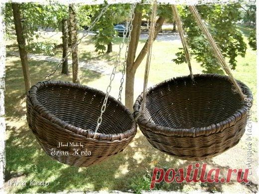 Плетёное подвесное кашпо, усовершенственное. | Страна Мастеров