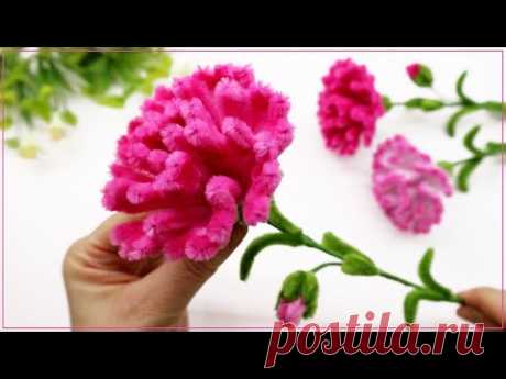 🌸 Цветы Гвоздики своими руками 🌸 Beautiful Flowers with Pipe Cleaners