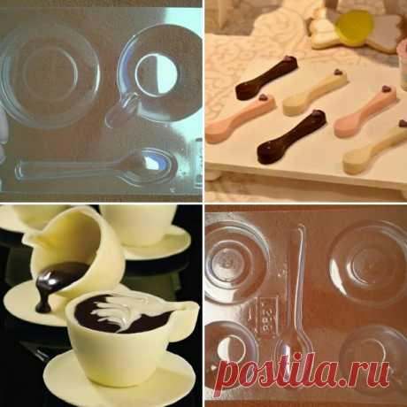 10 Moldes Tacita Taza Plato Cuchara Chocolate Placa Te - $ 250,00 en Mercado Libre