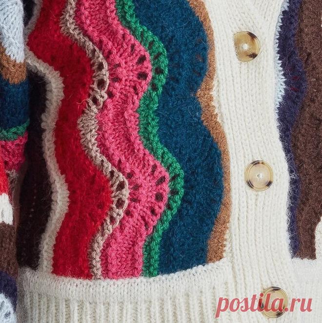 Узор «павлинье перо» или «ажурные волны»: 5 интересных идей вязания плечевого изделия | Вяжем вместе! | Дзен