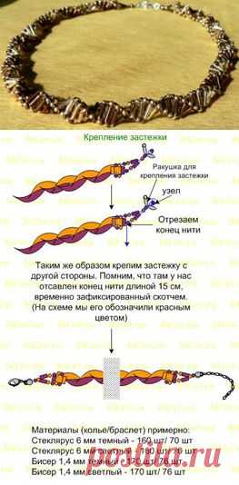 biCer.ru - бисероплетение схемы , уроки начинающим, плетение жгута из бисера и стекляруса