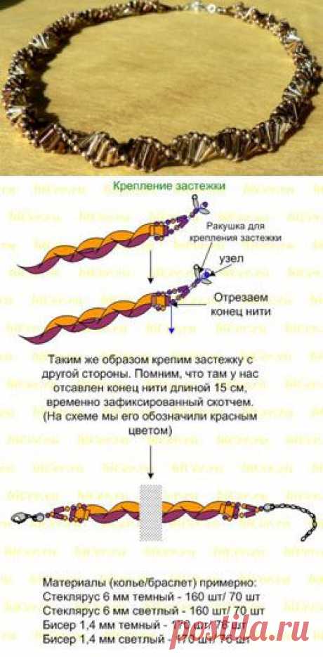 biCer.ru - бисероплетение схемы , уроки начинающим, плетение жгута из бисера и стекляруса