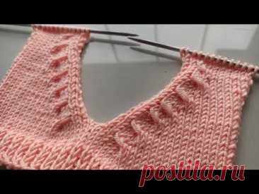 Süveter Örülürken V Yaka Nasıl Konulur? Lastiksiz Farklı V Yaka Yapımı