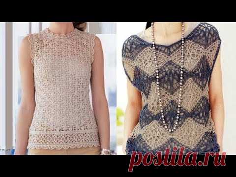 Летние топы крючком со схемами - Summer crochet tops with patterns - YouTube