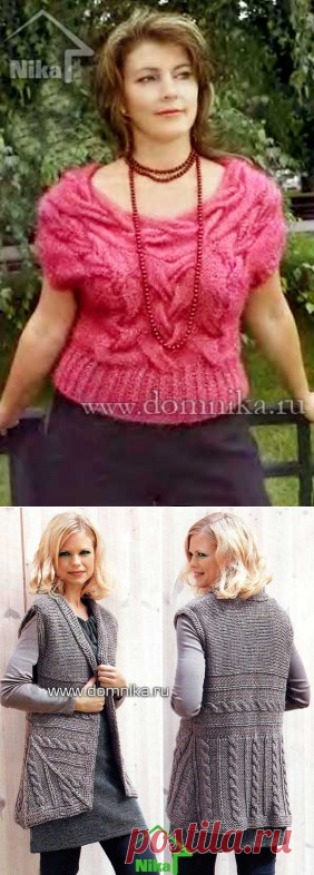 вязаные жилеты спицами » Вязание крючком и спицами схемы и модели
