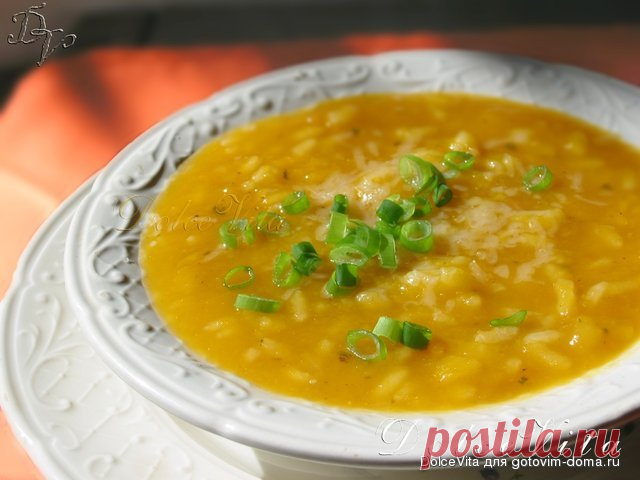 Vellutata di zucca e riso - Суп-пюре из тыквы с рисом