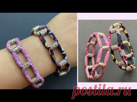 💖 Beautiful Statement Beads Braided Liberty Fabric Bracelet | Bangle | Cuff | ब्रेसलेट | Pulseira