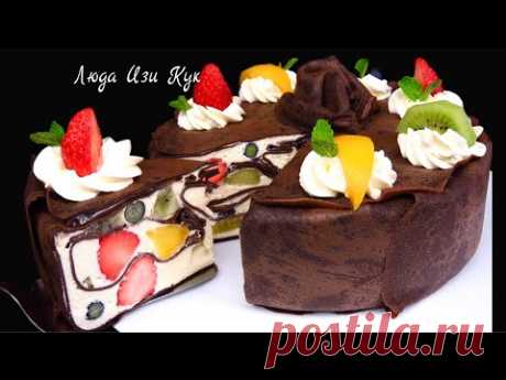 🍒🥝Торт Кожаный 🍰 Блинный торт мусс с фруктами и ягодами без духовки Люда Изи Кук mousse crepe cake