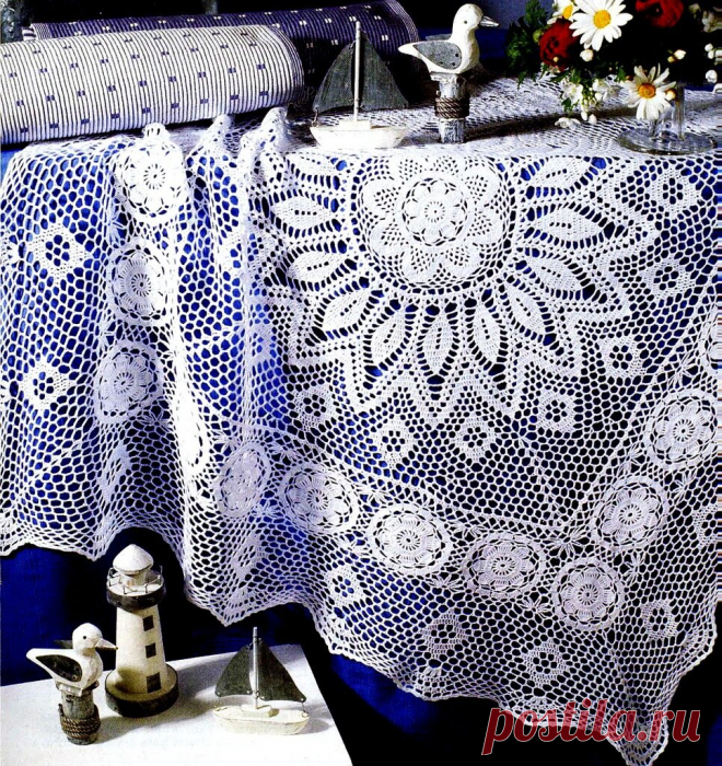 Прямоугольные скатерти крючком. Продолжение. | Домашние зарисовки | Яндекс Дзен