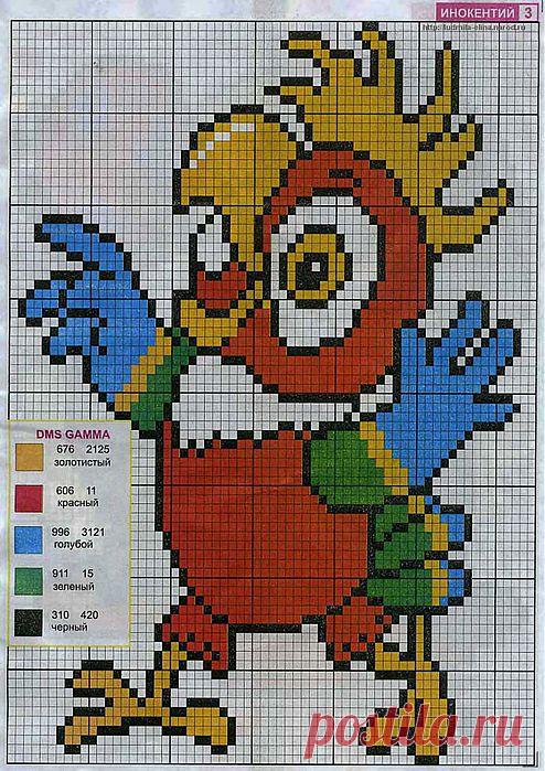 Вышивка.Попугай..