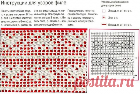Виды филейных сеток крючком